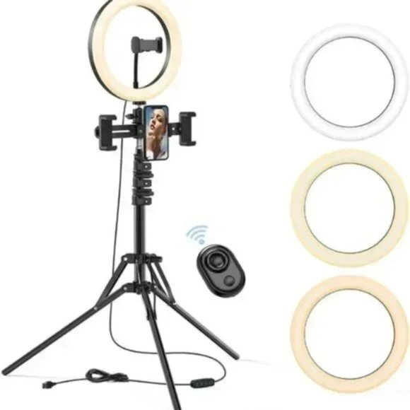 10.2 Aluminum LED Remote Tripod Ring Light Selfie Stick